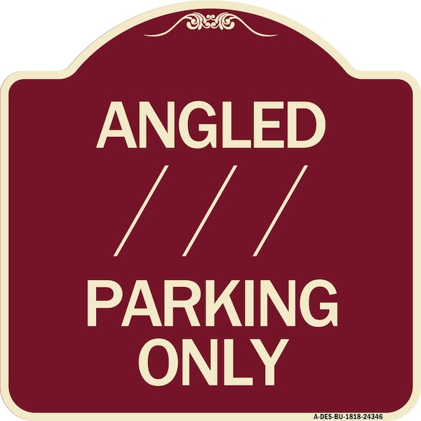 Angle Parking W/ Bidirectional Arrow 1 Heavy-Gauge Aluminum Sign, 18" x 18", BU-1818-24346